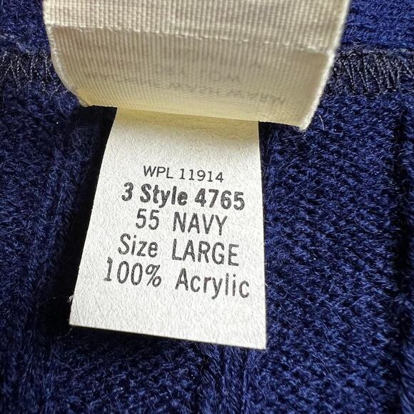 Montgomery Ward Vintage Cable Knit Sweater Acrylic Cardigan Vest Blue M/L - Picture 6 of 8